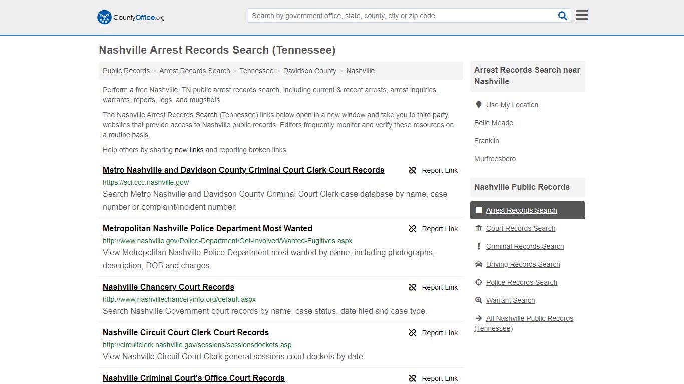Arrest Records Search - Nashville, TN (Arrests & Mugshots)