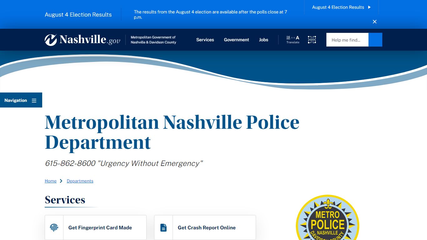 Metropolitan Nashville Police Department | Nashville.gov